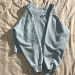 hollister cropped blue sun sweatshirt